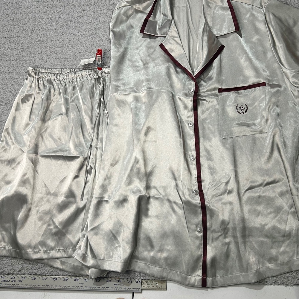 Jones New York Satin Pajamas 1990s NWT 2 Piece Set 2XL Deadstock VTG